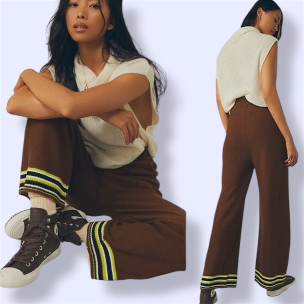 Free people, intimately, brown waffle knit sweatpants